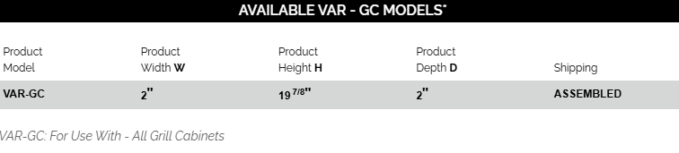 Grill Cabinet Vertical Adjustable Rails (GCVAR)