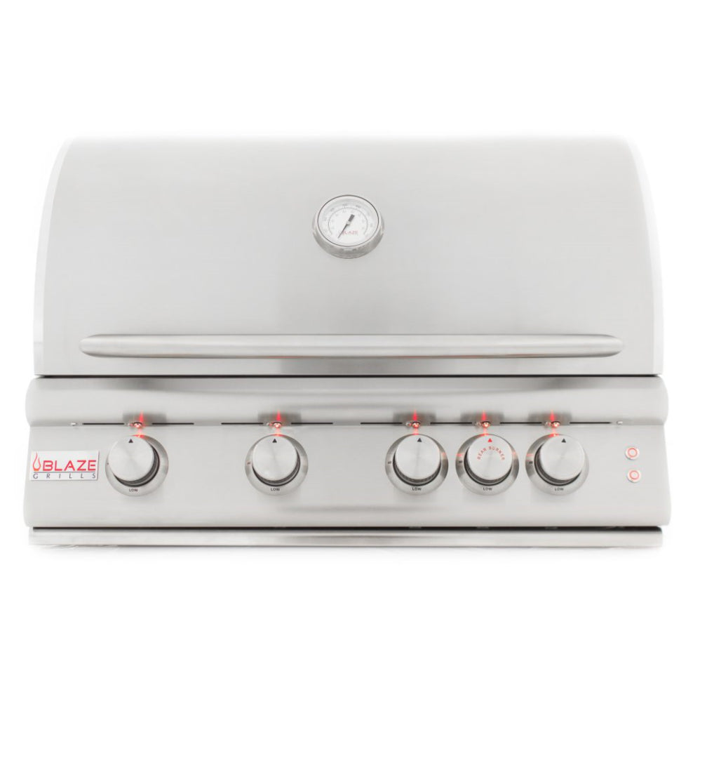 Blaze 32-Inch 4-Burner LTE Gas Grill with Rear Burner and Built-in Lighting System - BLZ-4LTE2-LP/NG