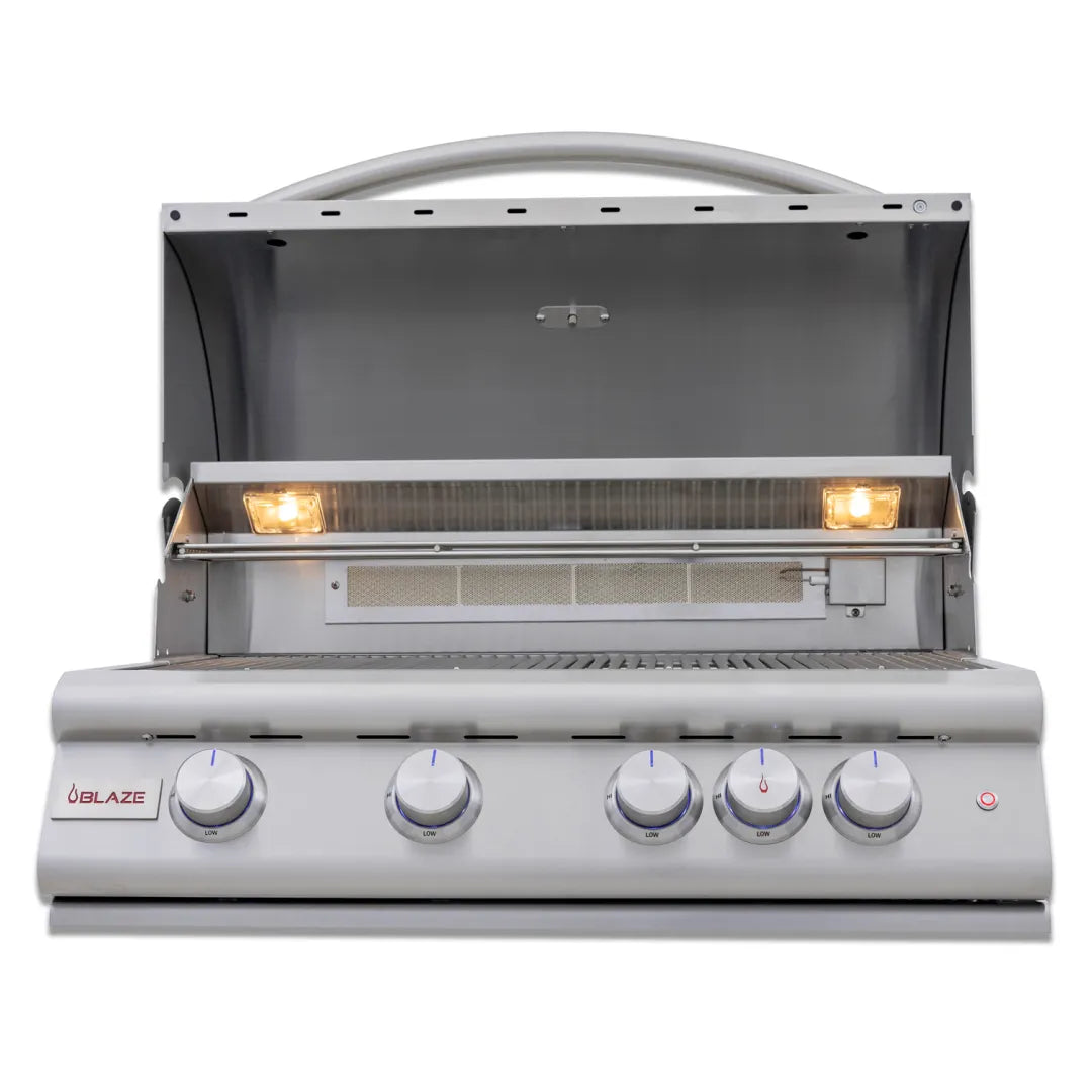 Blaze 32-Inch 4-Burner Premium LTE+ Gas Grill with Rear Burner and Built-in Lighting System - BLZ-4LTE3-LP/NG