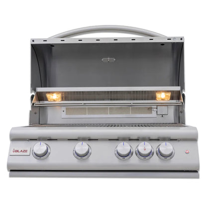 Blaze 32-Inch 4-Burner Premium LTE+ Gas Grill with Rear Burner and Built-in Lighting System - BLZ-4LTE3-LP/NG