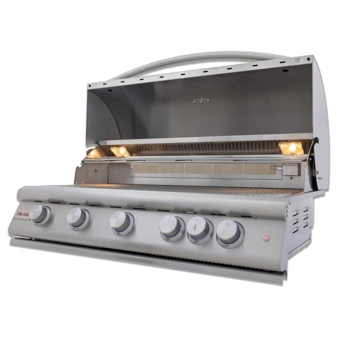 Blaze 40-Inch 5-Burner Premium LTE+ Gas Grill with Rear Burner and Built-in Lighting System - BLZ-5LTE3-LP/NG