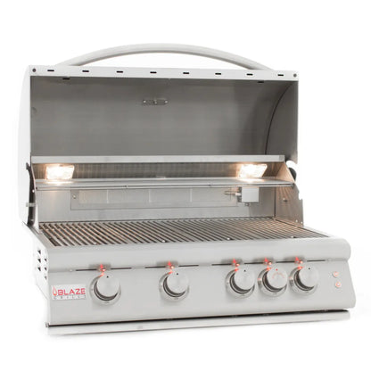 Blaze 32-Inch 4-Burner LTE Gas Grill with Rear Burner and Built-in Lighting System - BLZ-4LTE2-LP/NG
