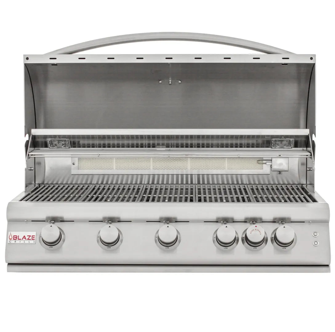 Blaze 40-Inch 5-Burner LTE Gas Grill with Rear Burner and Built-in Lighting System - BLZ-5LTE2-LP/NG
