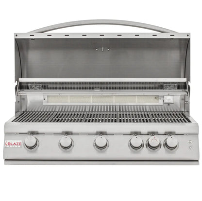 Blaze 40-Inch 5-Burner LTE Gas Grill with Rear Burner and Built-in Lighting System - BLZ-5LTE2-LP/NG