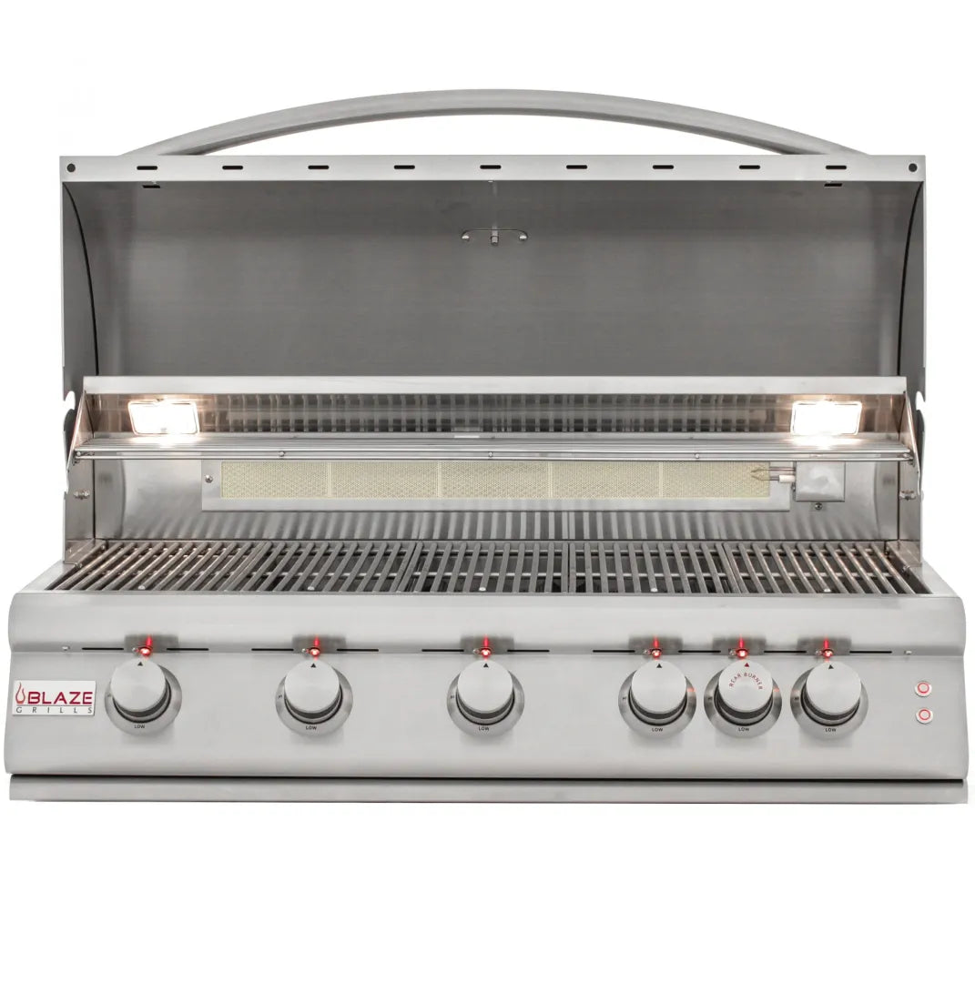Blaze 40-Inch 5-Burner LTE Gas Grill with Rear Burner and Built-in Lighting System - BLZ-5LTE2-LP/NG