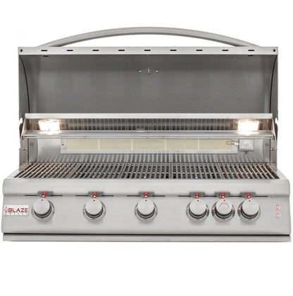 Blaze 40-Inch 5-Burner LTE Gas Grill with Rear Burner and Built-in Lighting System - BLZ-5LTE2-LP/NG