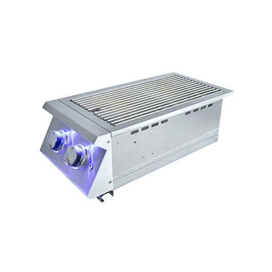 Premier Double Side Burner W/Blue LED Lights- RJCSSBL