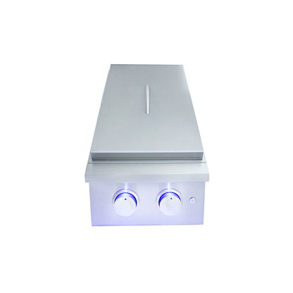 Premier Double Side Burner W/Blue LED Lights- RJCSSBL