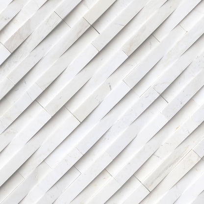 Cosmic White 3d Wave Stacked Stone