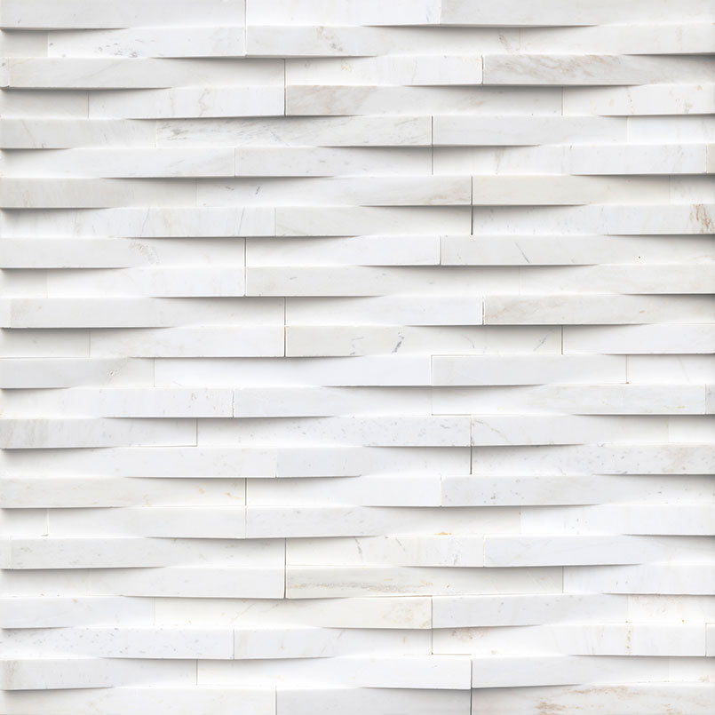Cosmic White 3d Wave Stacked Stone