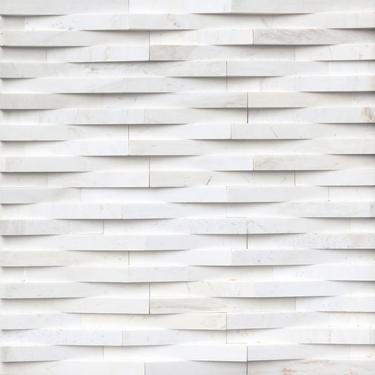 Cosmic White 3d Wave Stacked Stone