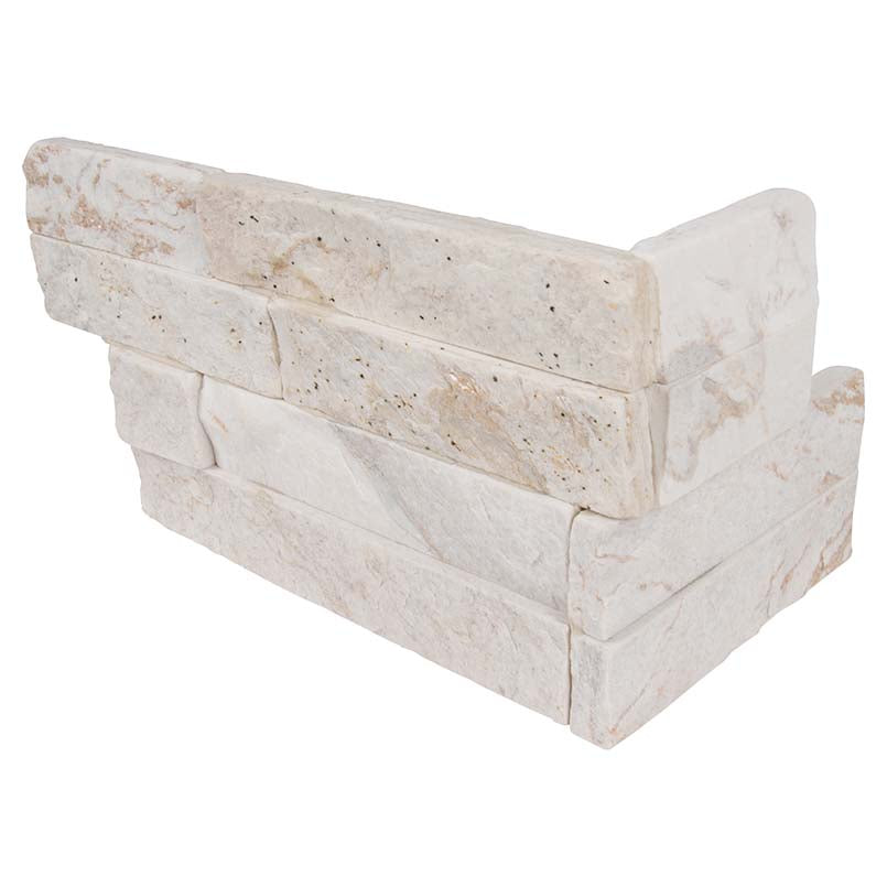 Royal White Splitface Stacked Stone